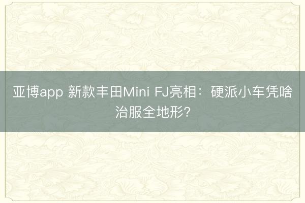 亚博app 新款丰田Mini FJ亮相：硬派小车凭啥治服全地形?