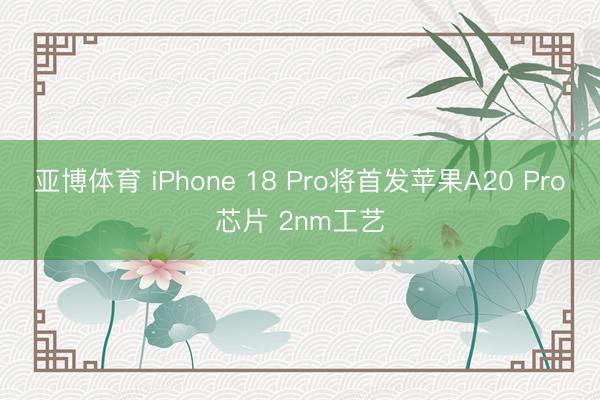 亚博体育 iPhone 18 Pro将首发苹果A20 Pro芯片 2nm工艺