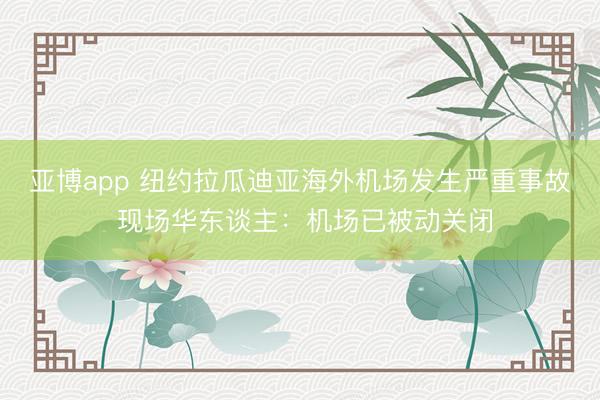 亚博app 纽约拉瓜迪亚海外机场发生严重事故 现场华东谈主:机场已被动关闭