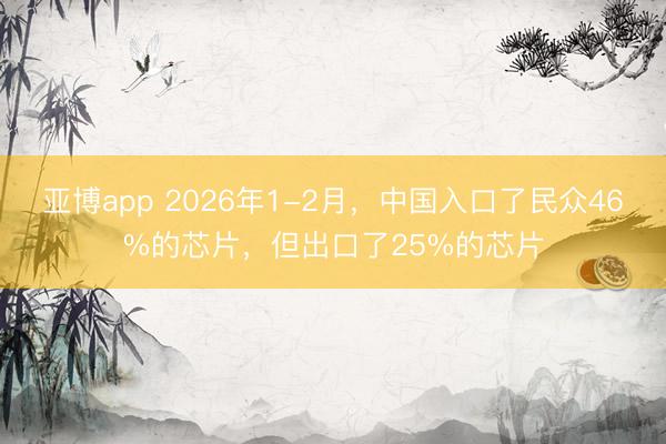 亚博app 2026年1-2月，中国入口了民众46%的芯片，但出口了25%的芯片