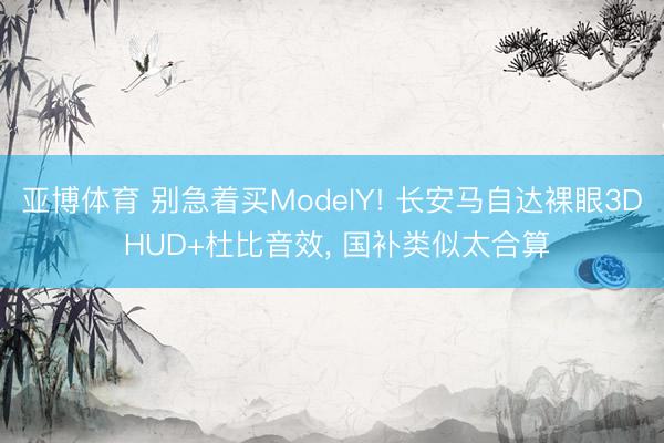 亚博体育 别急着买ModelY! 长安马自达裸眼3D HUD+杜比音效， 国补类似太合算